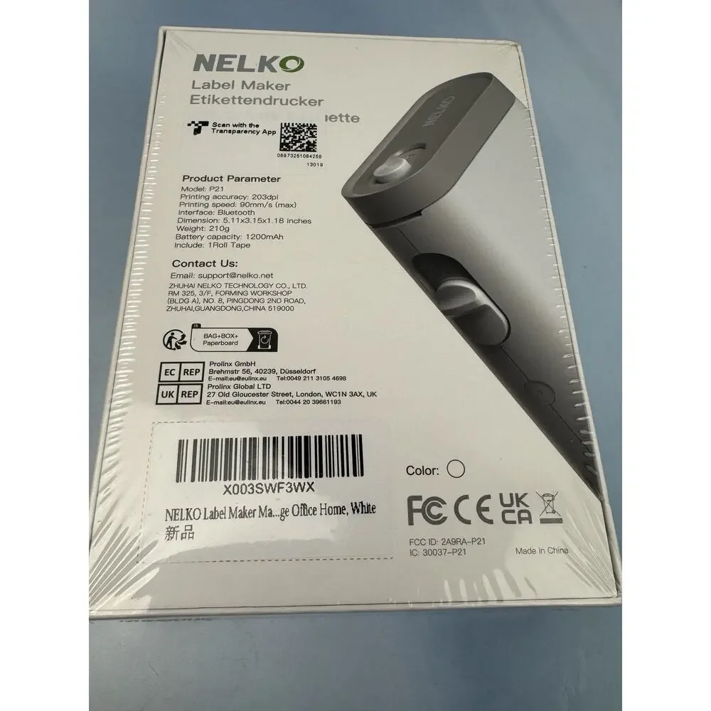 Nelko Label Maker Machine Tape P21 Bluetooth Printer‎ Wireless Templates White